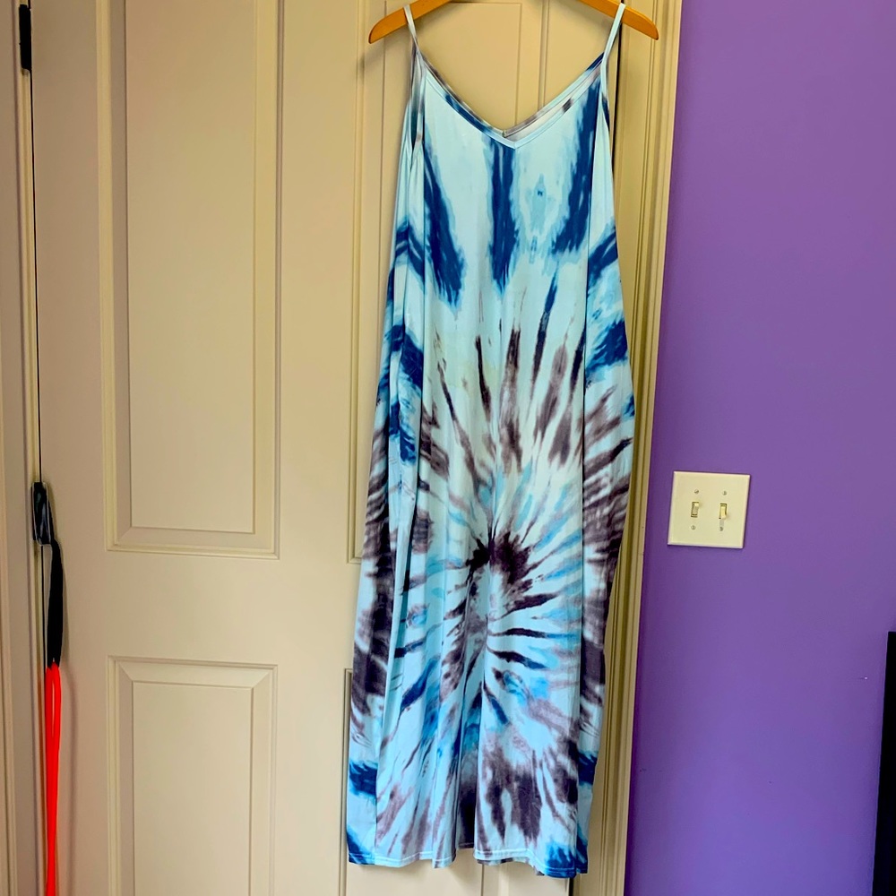 tie-dye “silk feel” maxi dress.  SO comfortable